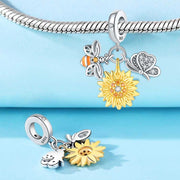 Sunflower, Bee & Butterfly Charm
