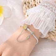 Sunflower Charm Bracelet with Safety Chain and Dangle