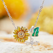 Sunflower & Dragonfly Garden Charm