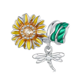 Sunflower & Dragonfly Garden Charm