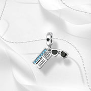 Sunglasses & Boarding Pass Charm – Vacation Travel Theme