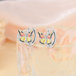 Sunset Glow Butterfly Hoop Earrings