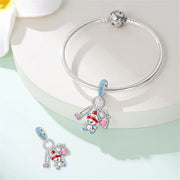 Teddy Bear & Heart Dangle Charm