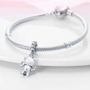 Teddy Bear Holding 'Love You' Pink Dangle Charm