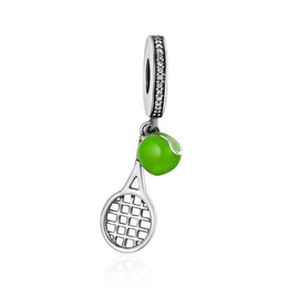 Tennis Racket & Ball Dangle Charm