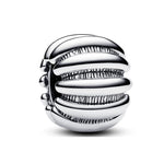 Textured Ribbed Elegance Silver Charm