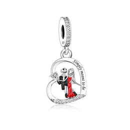 The Nightmare Before Christmas Couple Heart Charm