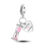 Together & Forever Hourglass Pink Dangle Charm