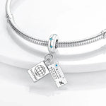 Travel Passport and Ticket Dangle Charm