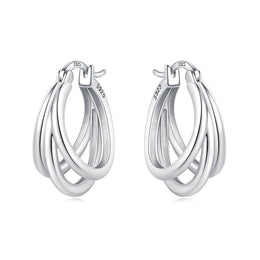 Triple Loop Classic Hoop Earrings
