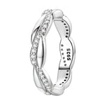Twisted Infinity Celtic Knot Cubic Zirconia CZ Wedding Band Stackable Ring