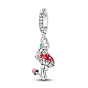 Whimsical Frog on Enchanted Mushroom Dangle Charm
