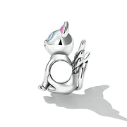 Winged Cat with Colorful Eyes Charm